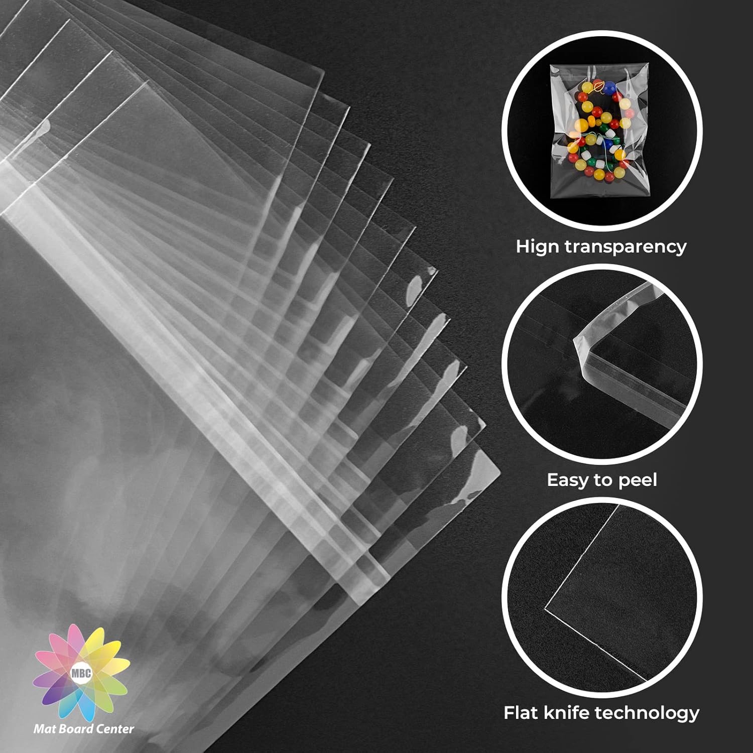 Mat Board Center – Bolsas de almacenamiento de 18 x 24 pulgadas, bolsas de polipropileno resellables con solapa para impresiones artísticas, fotos,