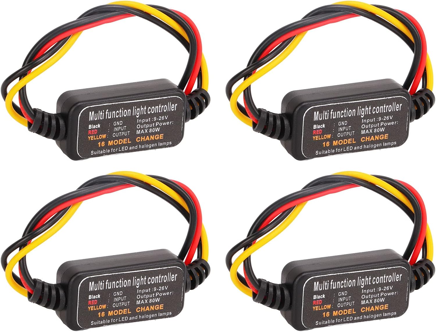 Controlador estroboscópico de flash LED, 80 W universal DC926 V, 16 modos estroboscópicos, luz de freno, intermitente, módulo estroboscópico de luz