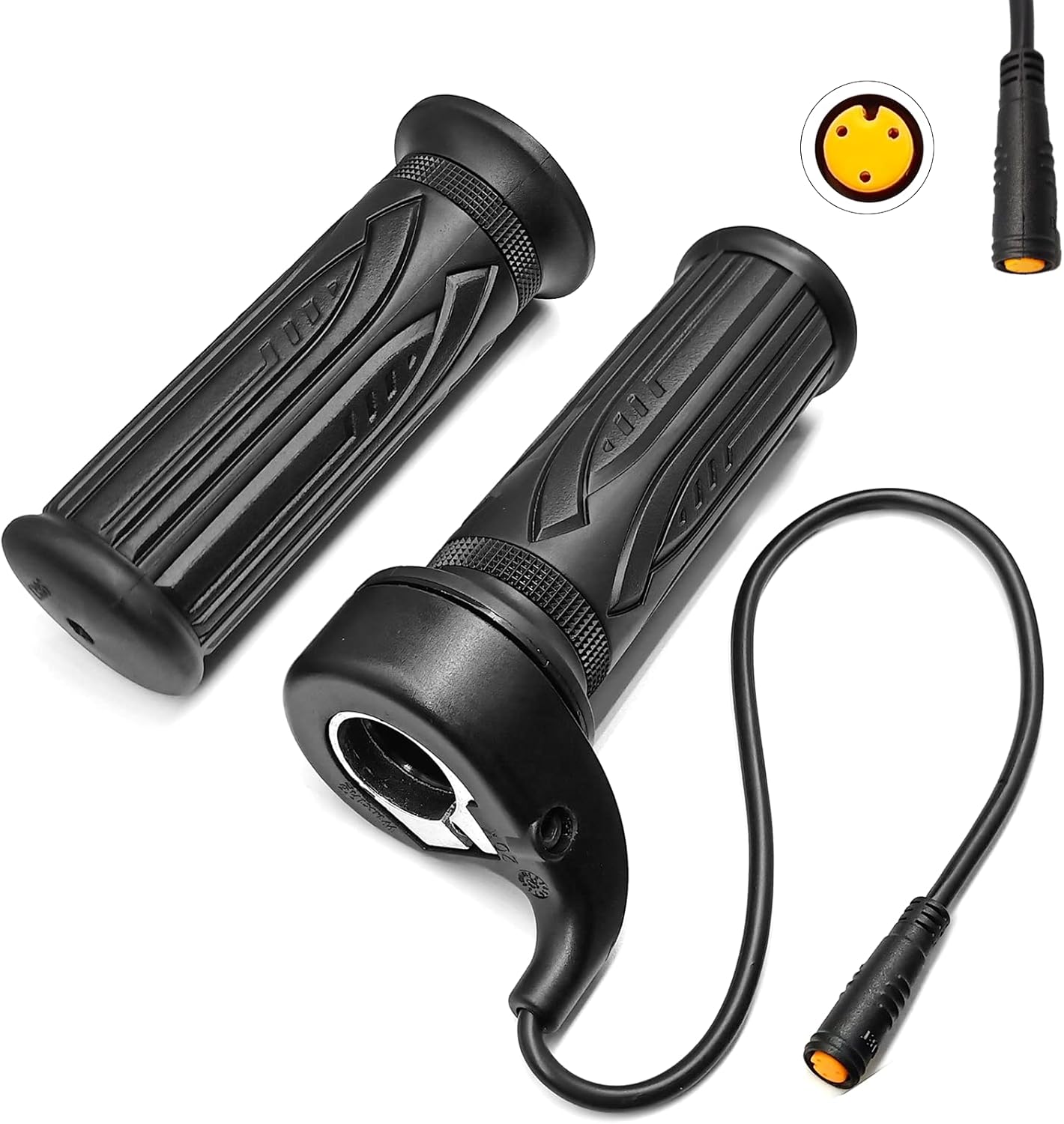 MUSELK Bicicleta eléctrica 20X Full Half Twist Acelerador Mango derecho Acelerador 3PIN Conector hembra para BBS01 BBS02 BBSHD Mid Motor Acelerador