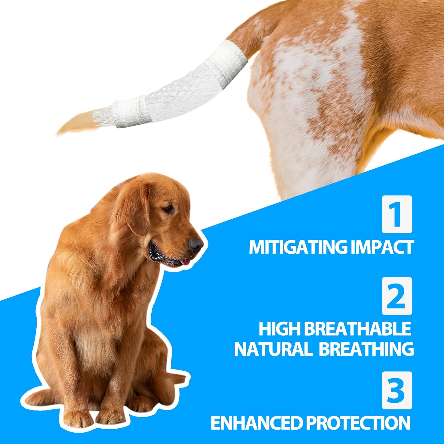 Protector de cola de perro, paquete de iniciación para cola de perro, vendaje veterinario para perros, mascotas y animales
