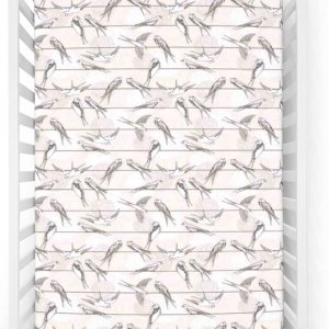 Sábana bajera ajustable para cuna con temática de pájaros, sábana bajera estándar para cuna, material ultrasuave, sábana de bebé para niños y niñas, Sábana bajera ajustable para cuna con temática de pájaros, sábana bajera estándar para cuna, material ultrasuave, sábana de bebé para niños y niñas,
