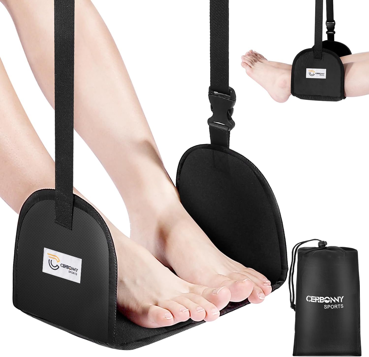 Reposapiés para avión, hamaca portátil y ajustable, ideal para viajes en avión, esencial para relajar tus pies durante viajes en avión, reposapiés