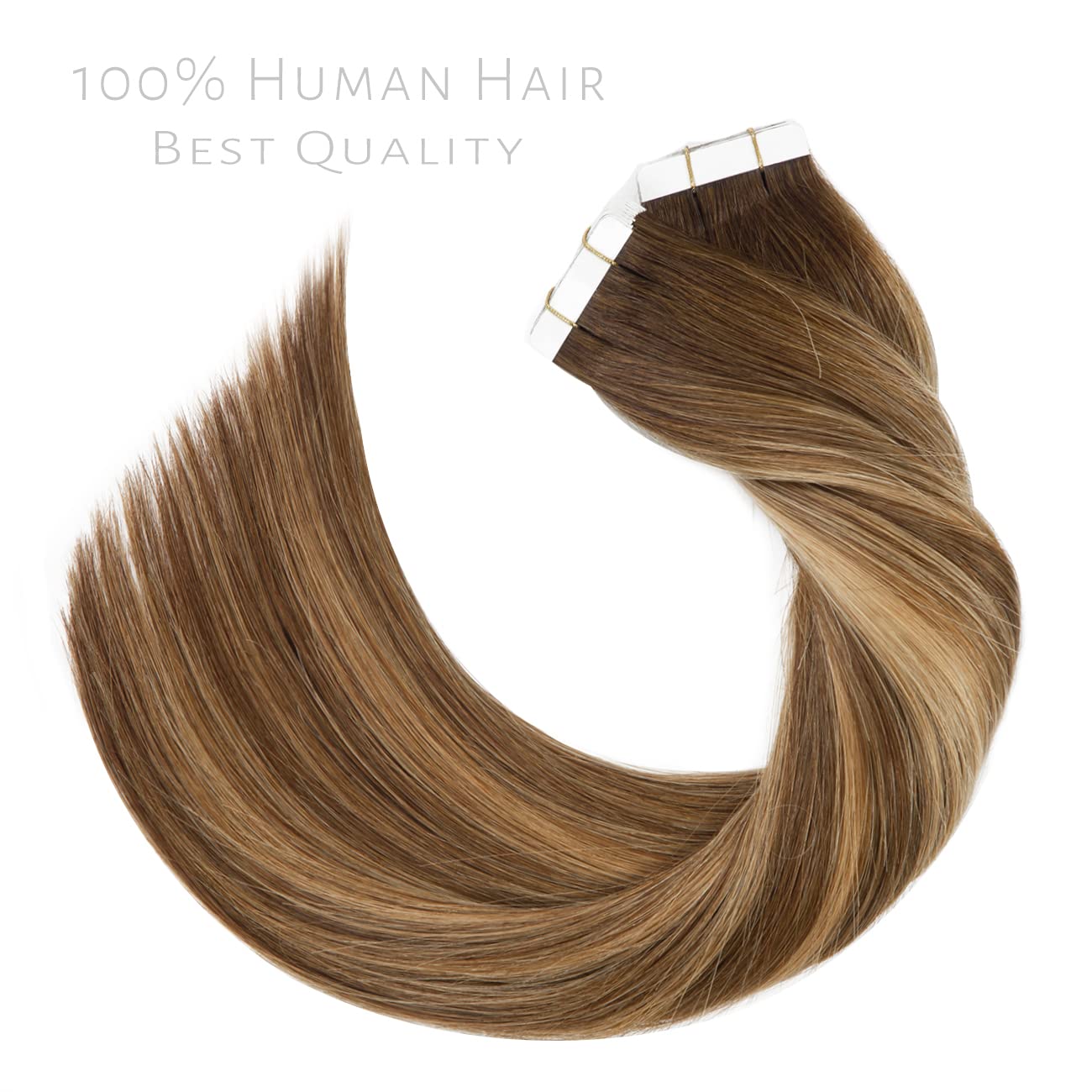 Lacerhair – Extensiones de cabello humano sin costuras de la mejor calidad, con Balayage y color degradado, de cabello humano 100% virgen, con cinta