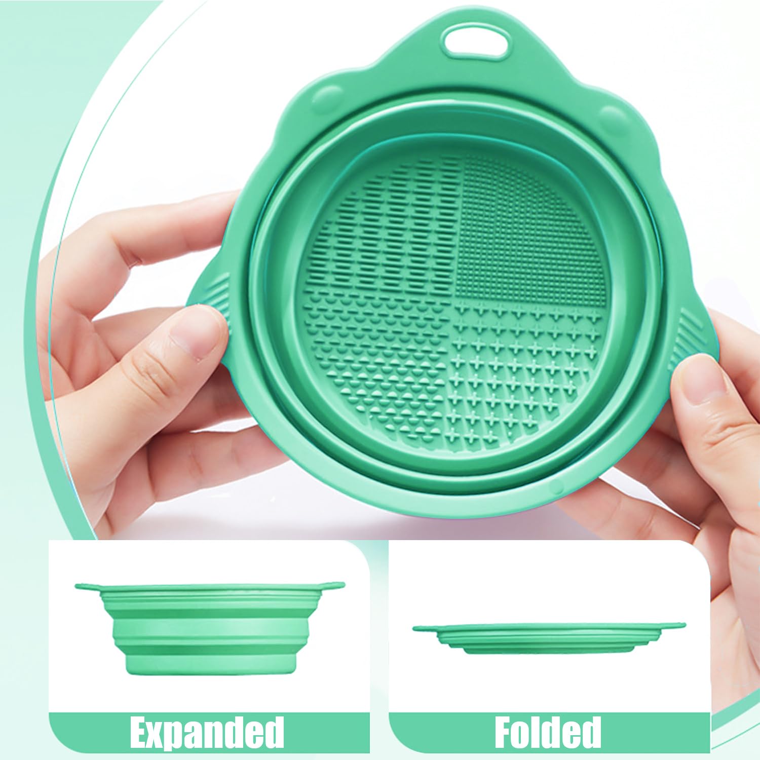 Tapete de limpieza de brochas de maquillaje, cepillo de limpieza de maquillaje de silicona, herramienta de lavado portátil, limpiador de brochas