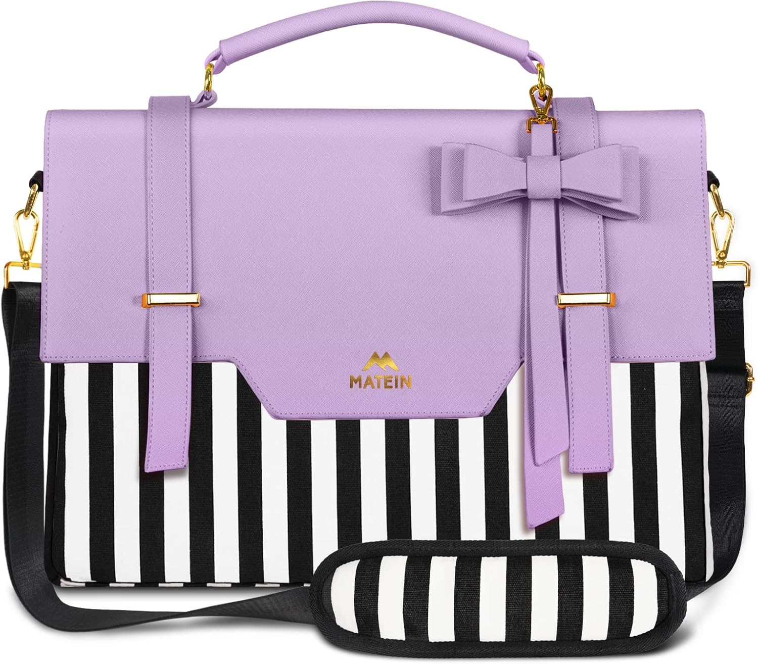 MATEIN Bolsa de mano para laptop para mujer, 15.6 pulgadas, bonita funda para computadora con bolsillo RFID para enfermeras profesoras, bolso de