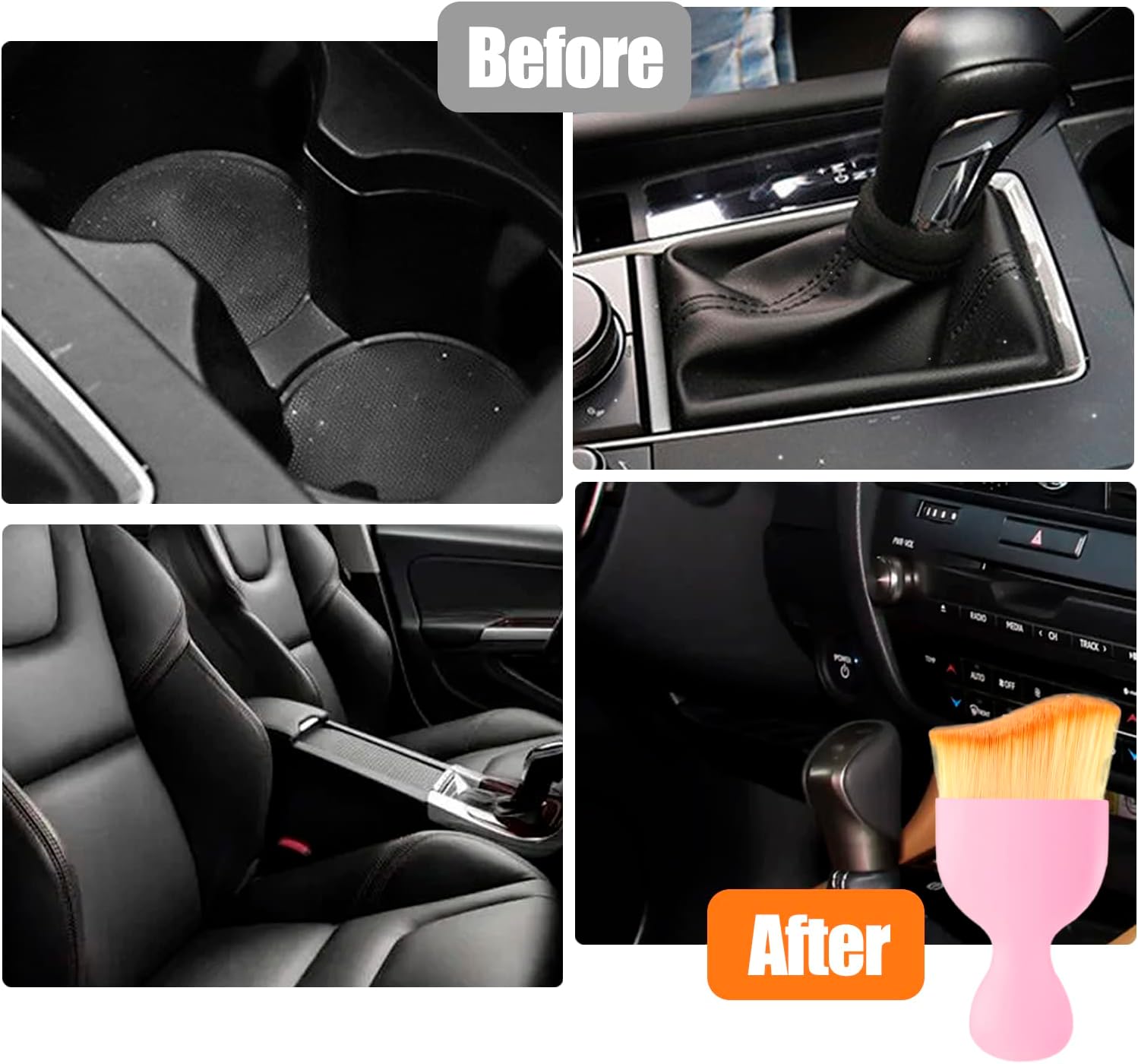 1 cepillo para detalles del interior del automóvil, cepillo para el polvo interior del automóvil, cepillo de eliminación de pelo suave para el