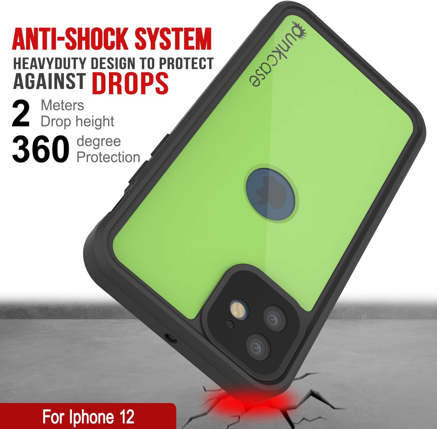 Punkcase Funda impermeable diseñada para iPhone 12 serie StudStar ajuste delgado certificado IP68 resistente a los golpes a prueba de suciedad a