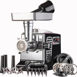 STX Turboforce II “Platinum” – Molinillo eléctrico de carne y relleno de salchichas 6 placas de molienda, 3 cuchillas SS, 3 tubos de salchicha, STX Turboforce II “Platinum” – Molinillo eléctrico de carne y relleno de salchichas 6 placas de molienda, 3 cuchillas SS, 3 tubos de salchicha,