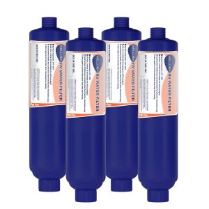 WELLUCK Filtro de agua en línea para autocaravana que reduce el cloro y el olor, 4 paquetes de accesorios de filtro de manguera de agua para camping WELLUCK Filtro de agua en línea para autocaravana que reduce el cloro y el olor, 4 paquetes de accesorios de filtro de manguera de agua para camping