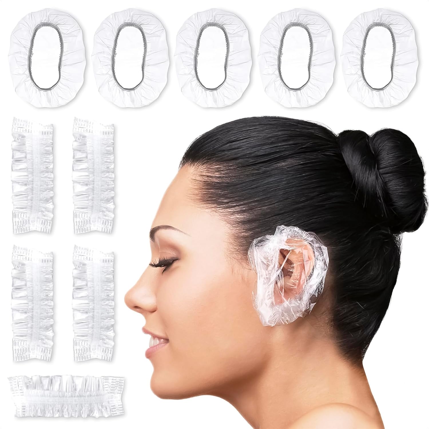 200 cubiertas desechables para los oídos para la ducha  Protectores de oídos impermeables para nadar cubiertas para los oídos para teñir el cabello