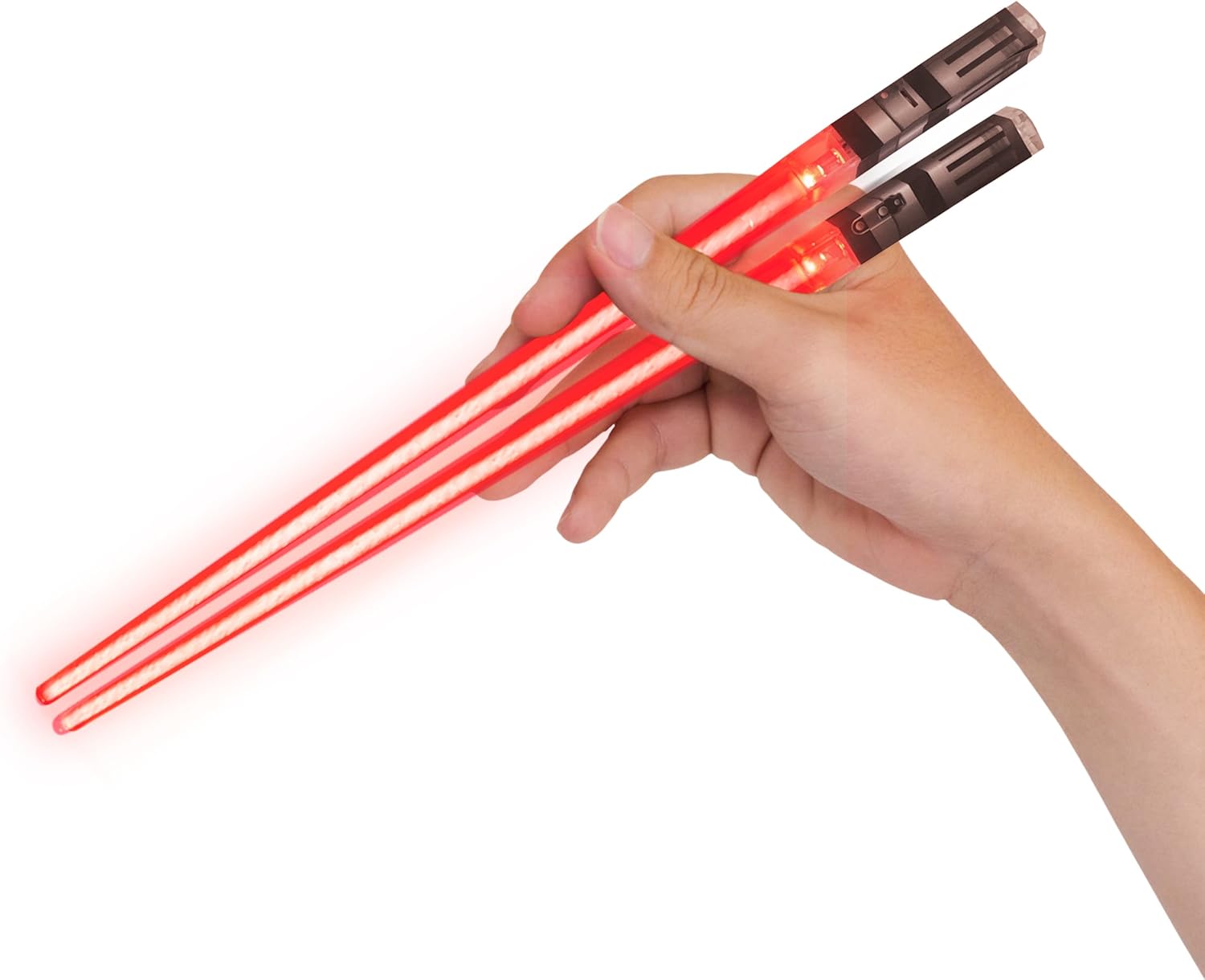 LIGHTSABER CHOPSTICKS LIGHT UP STAR WARS LED Glowing Light Saber Chop Sticks REUSABLE Sushi Lightup Sabers -Removable Handle Dishwasher Safe