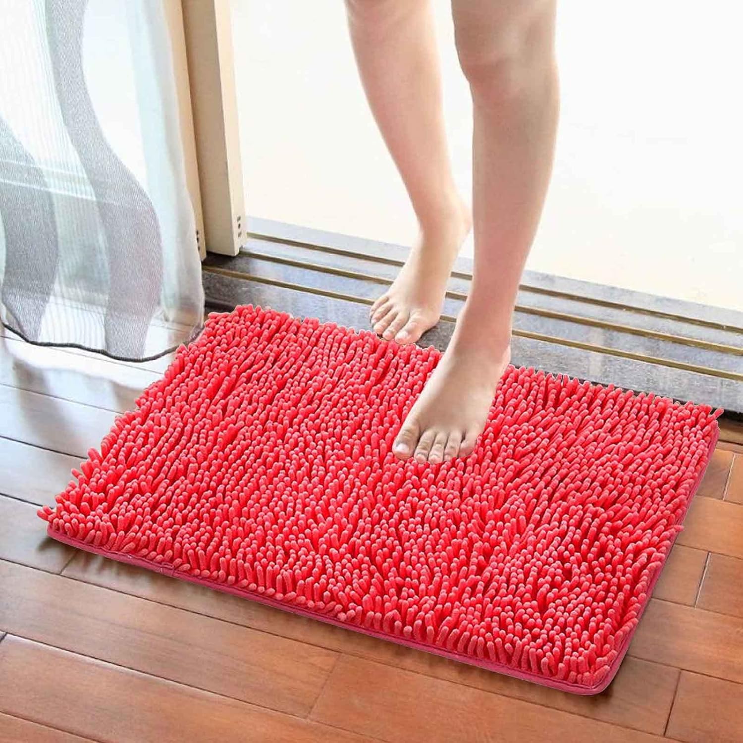 Alfombras de baño de 24 x 16 pulgadas, suaves, antideslizantes, absorbentes, de secado rápido, alfombra de baño de felpilla esponjosa, lavable y
