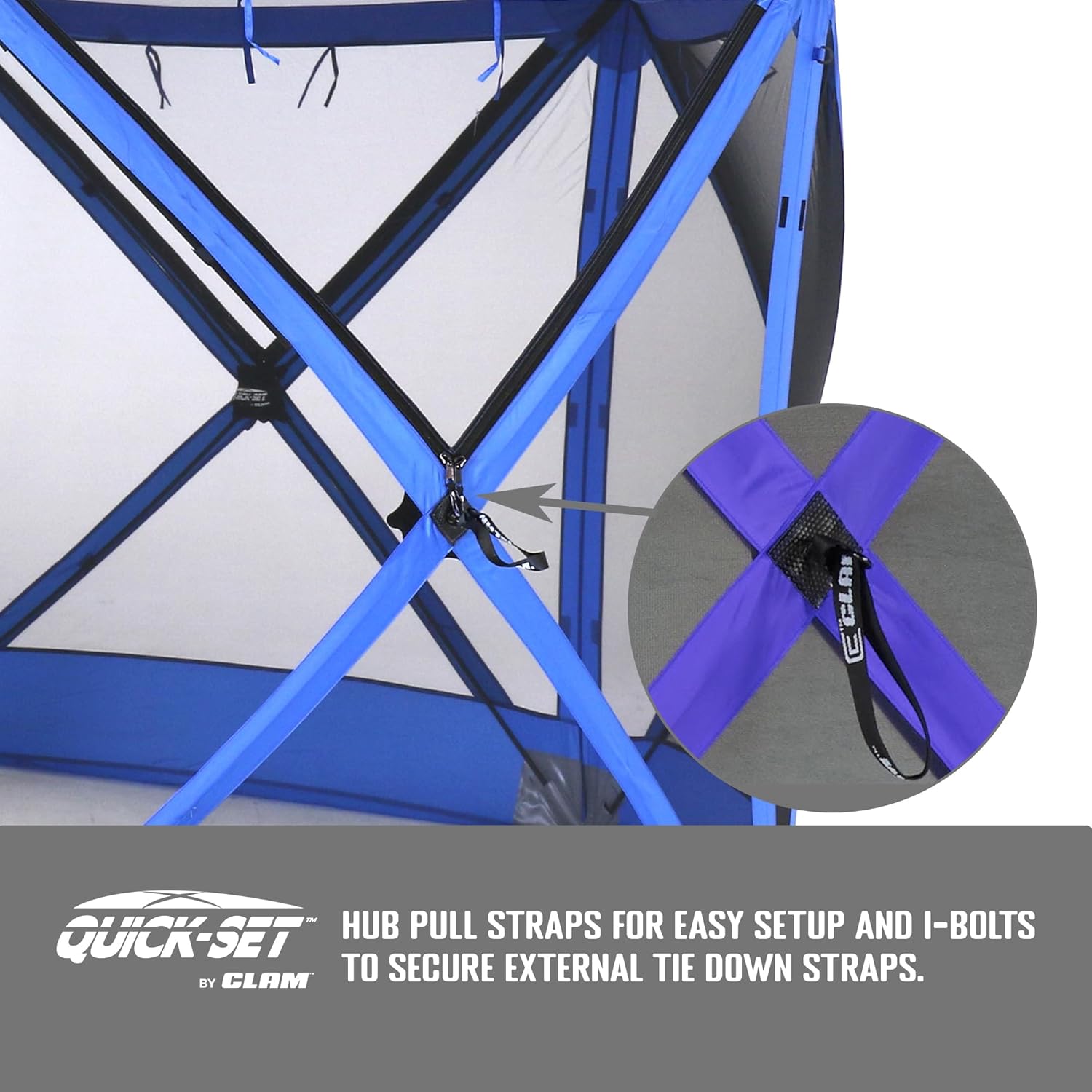 CLAM Quick-Set Escape Sport – Tienda de campaña portátil de 11.5 x 11.5 pies con pantalla para portón trasero, 6 caras, refugio con estacas y bolsa
