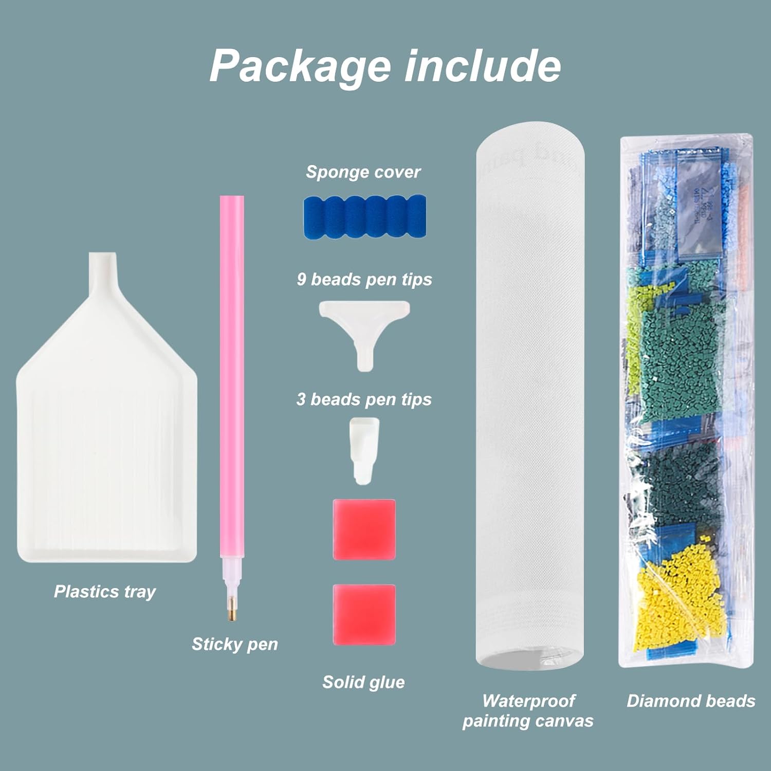Stalente Kits de pintura de diamantes para adultos, kits de arte de diamantes 5D para principiantes, pintura de diamante redonda para decoración de