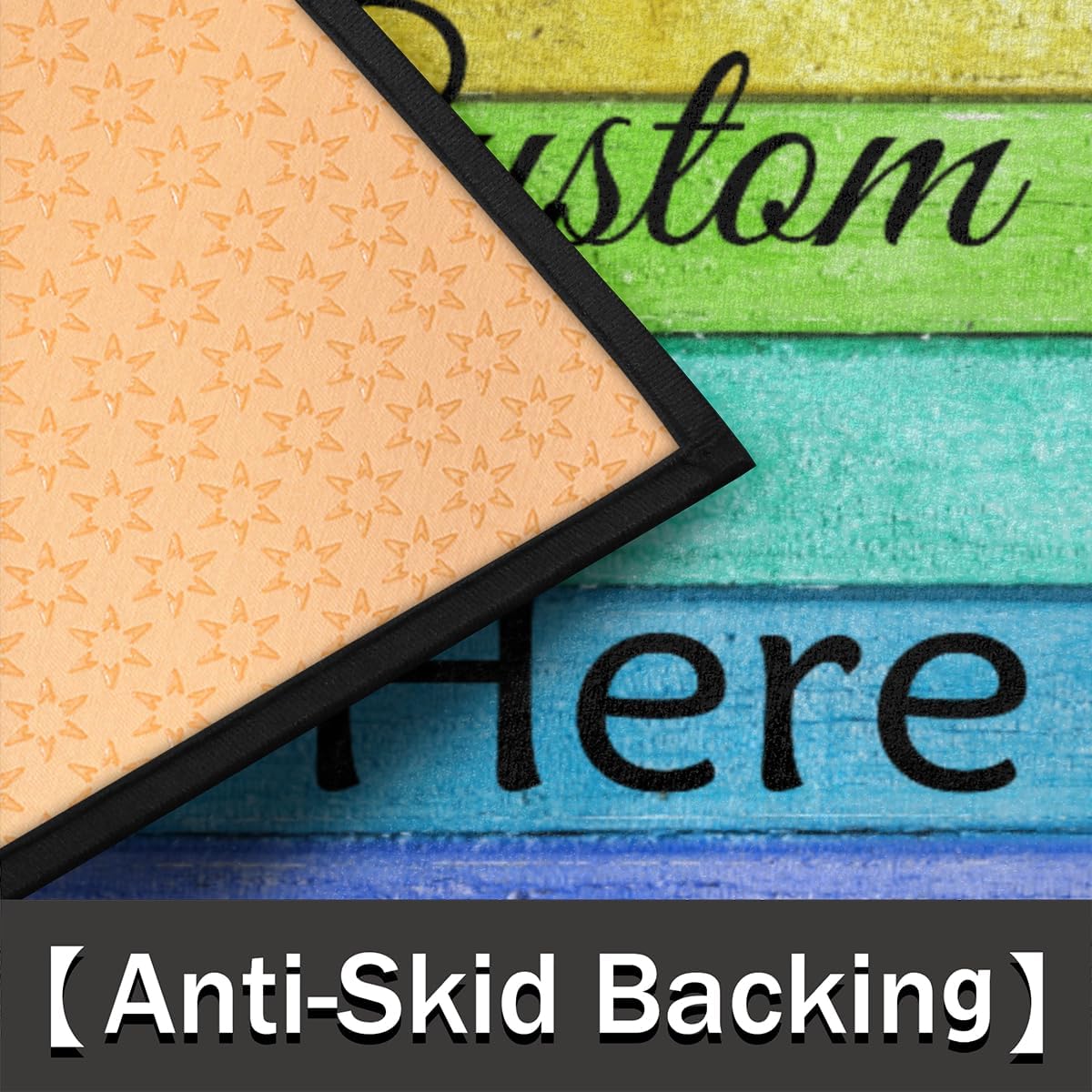FZDXZJJ Tapete de puerta semicircular personalizado con estampado de patas, diseño de arco iris, texto personalizado de bienvenida para exteriores,