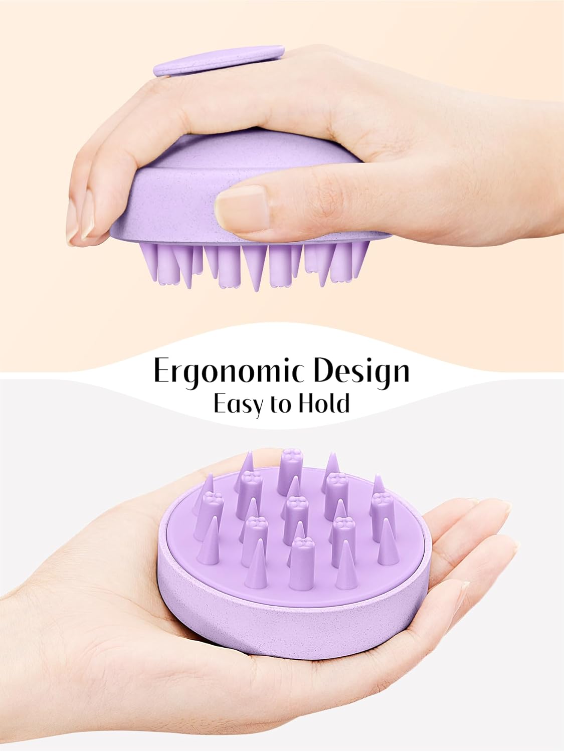 HEETA Masajeador de cuero cabelludo para el crecimiento del cabello, cepillo de champú, exfoliante del cuero cabelludo con cerdas de silicona