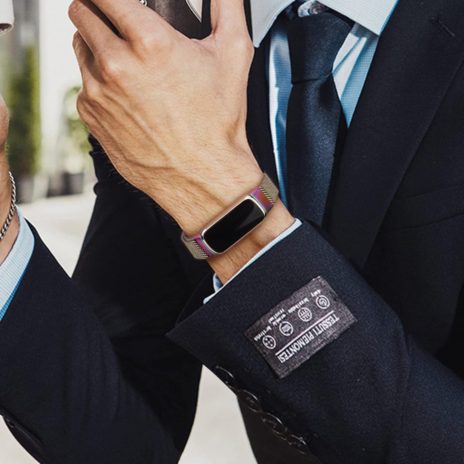 Correa de metal compatible con Fitbit Luxe Bands, correa de repuesto ajustable de malla de acero inoxidable para Fitbit LuxeLuxe Special Edition