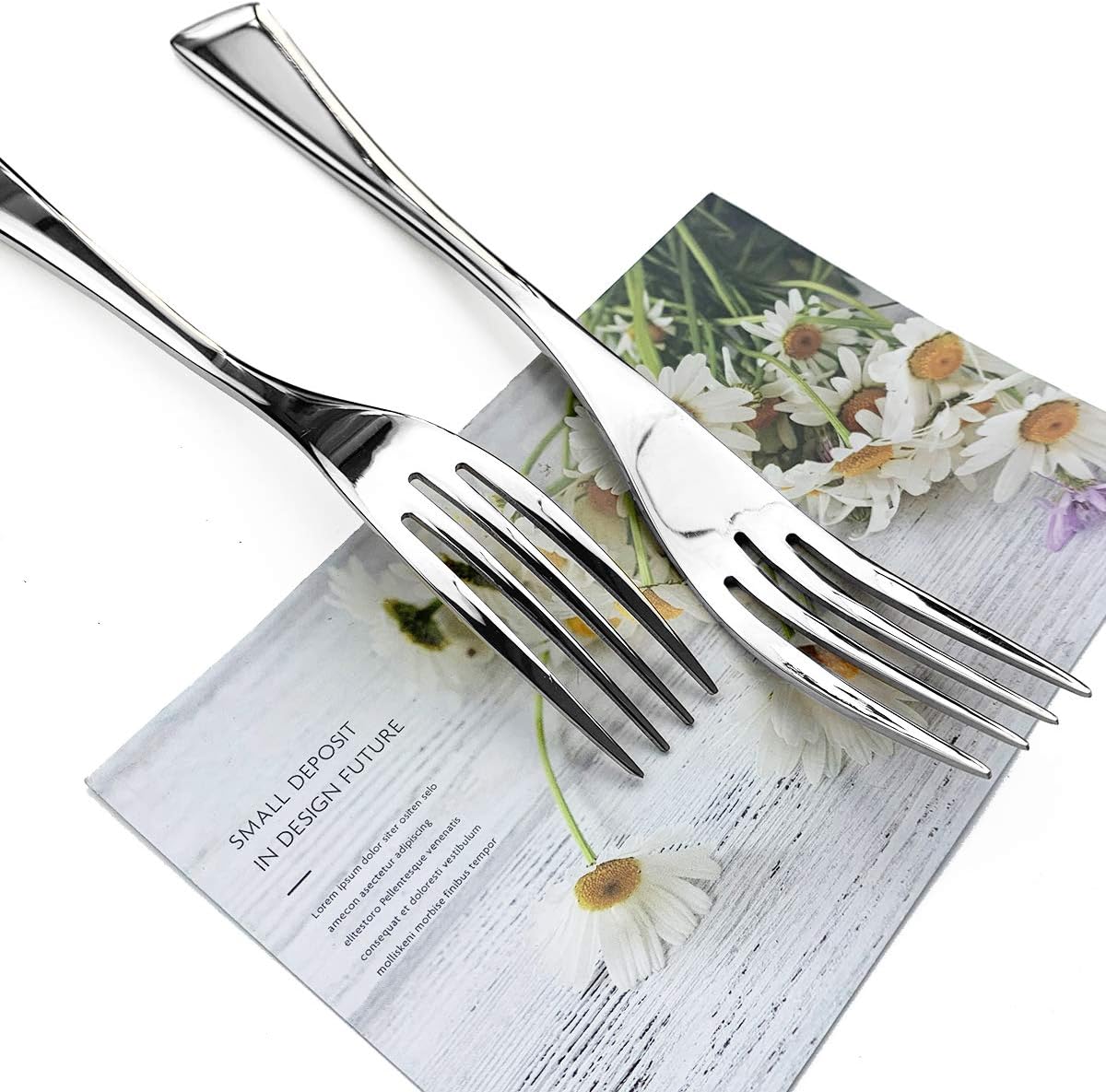 JASHII Juego de 4 tenedores de postre de acero inoxidable 1810, utensilios de cubiertos pulidos con espejo, ideal para degustaciones, pasteles y uso