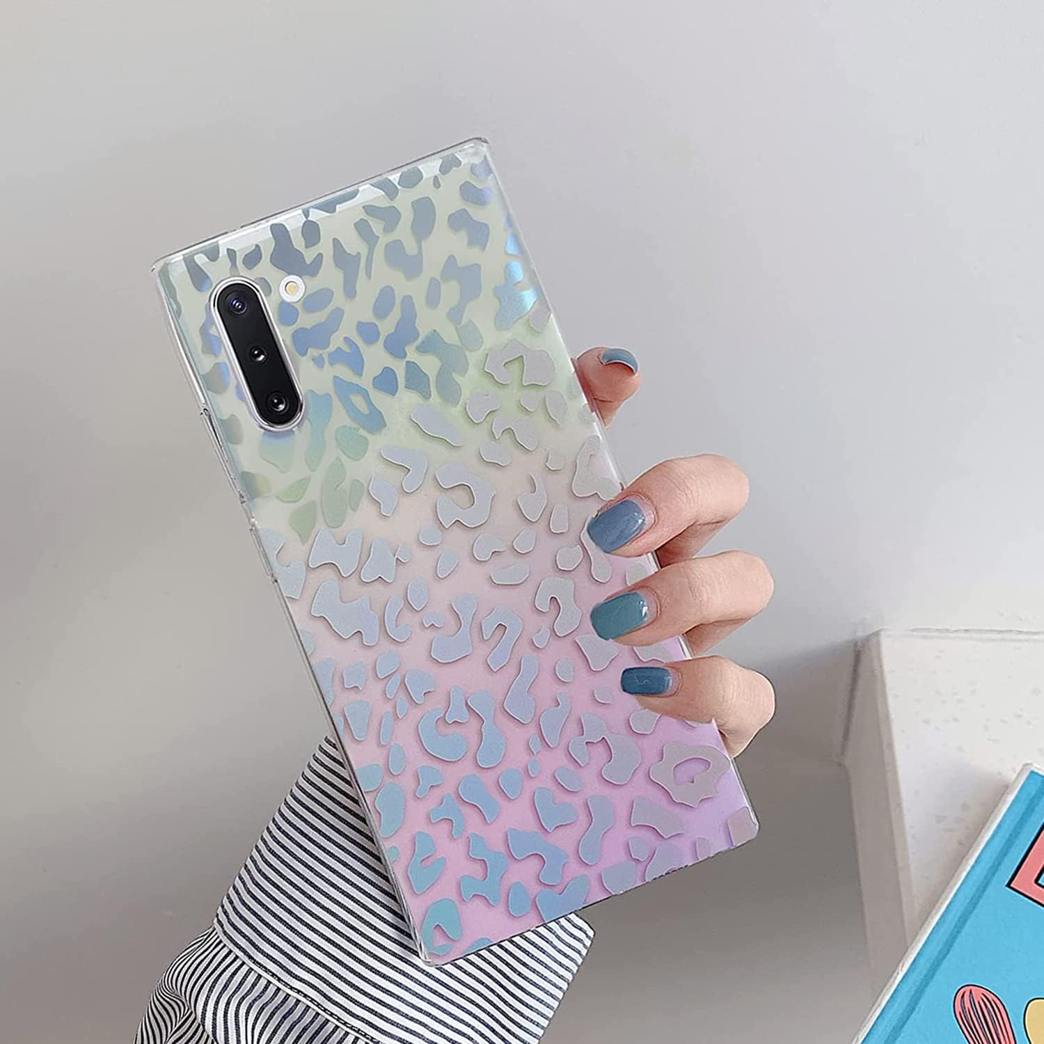 J.west Funda para Galaxy Note 10 de 6.3 pulgadas, delgada, mate, estampado de leopardo, guepardo suave, TPU a prueba de golpes, funda protectora