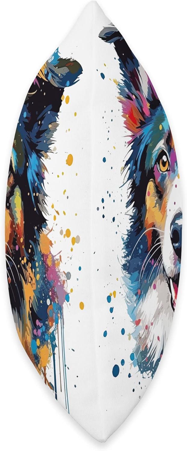 Border Collie Impressions  Artistic Design Border Collie Impressionistic – Almohada para mascotas, 18 x 18 pulgadas, multicolor