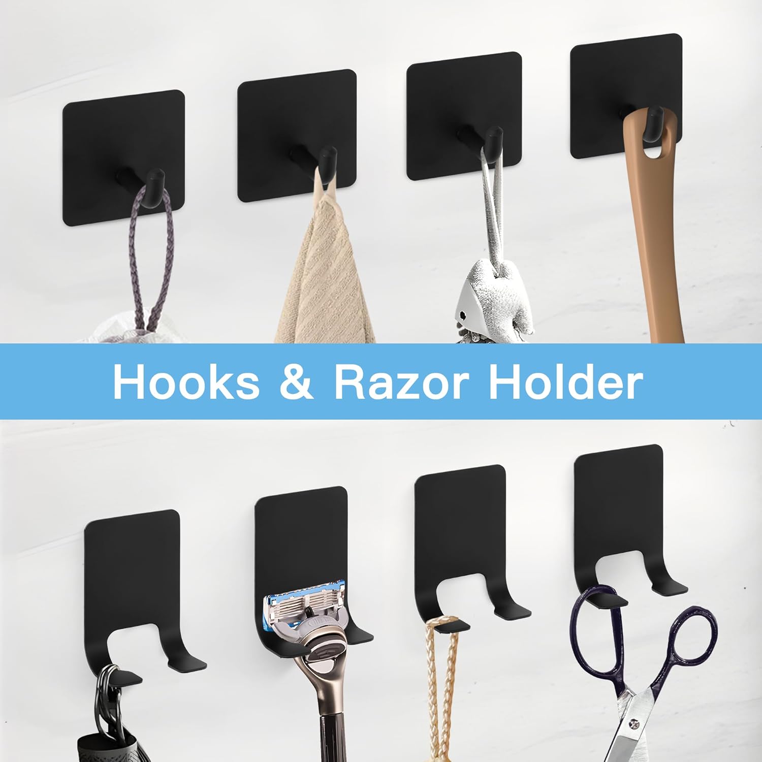 jxgzyy Juego de accesorios de baño de 15 piezas, barra de toalla ajustable color negro mate, juego de accesorios de baño, gancho para bata montado