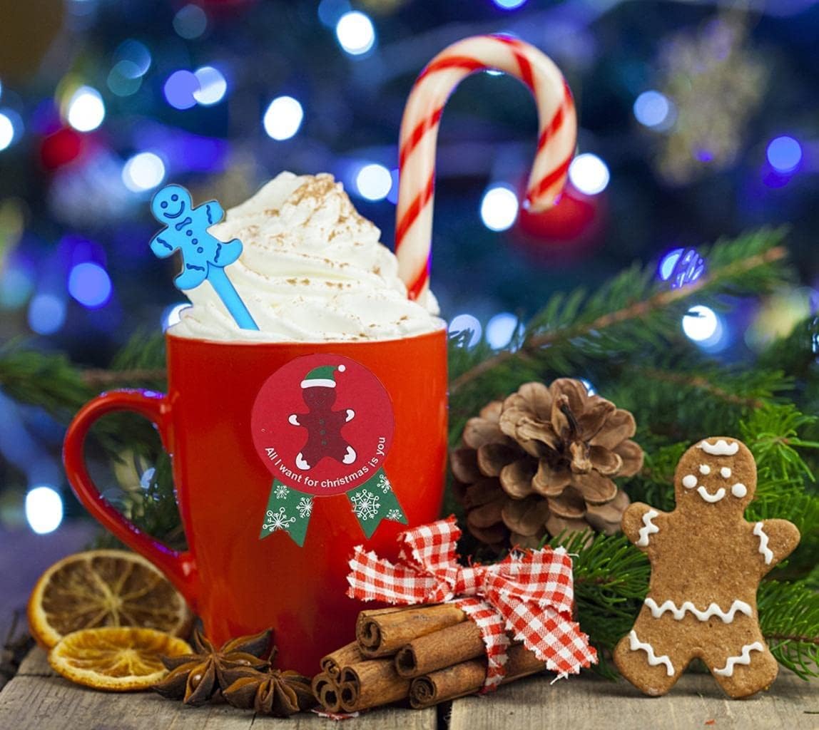 8 cucharas de Navidad de acero inoxidable para té, sopa de leche, café, cucharas para mezclar, postre, pastel, helado, decoración de vajilla de