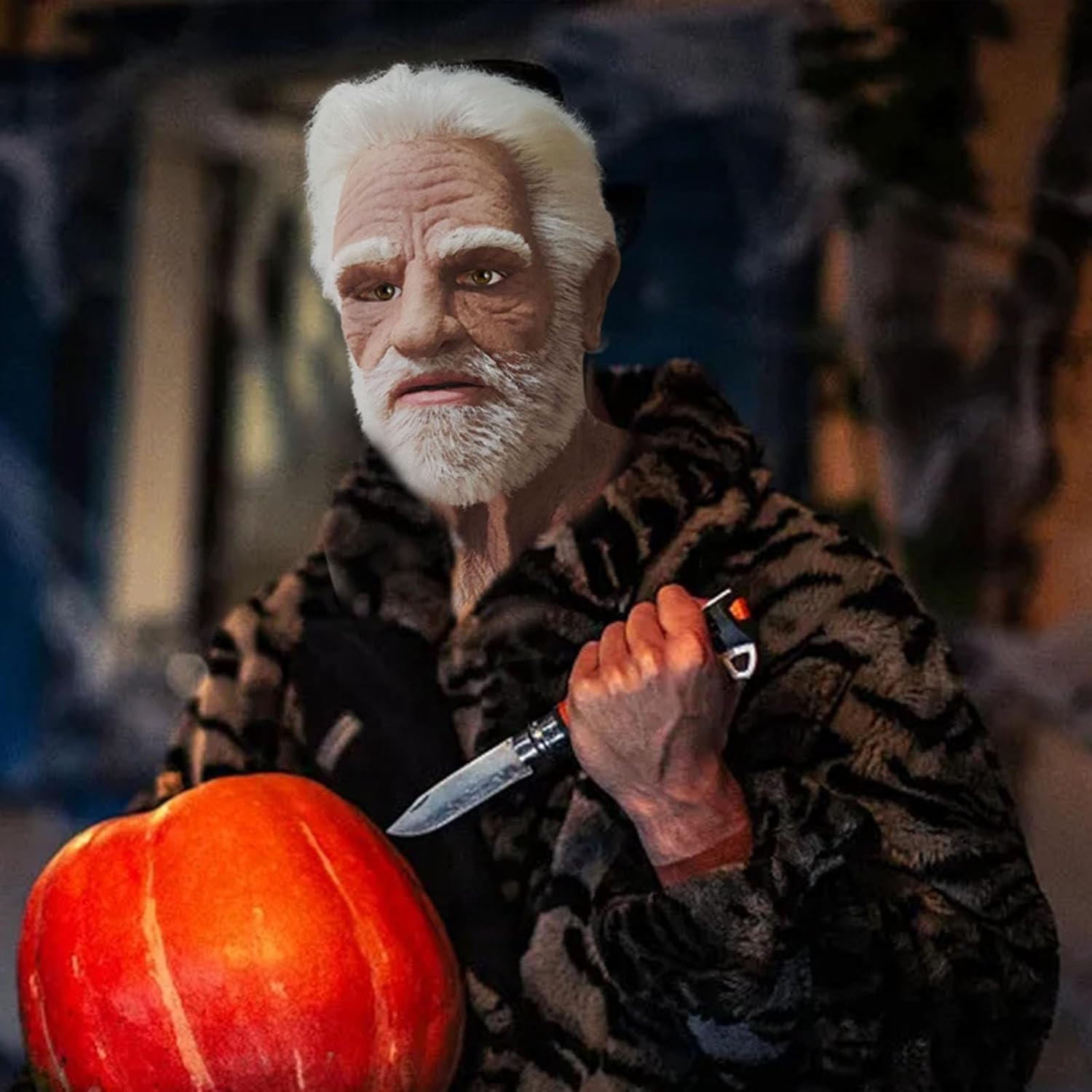 Wtosuhe Grin-ch – Máscara de Navidad, máscara de monstruo verde peludo de terror, máscara divertida, máscara de disfraz para cosplay, fiesta,