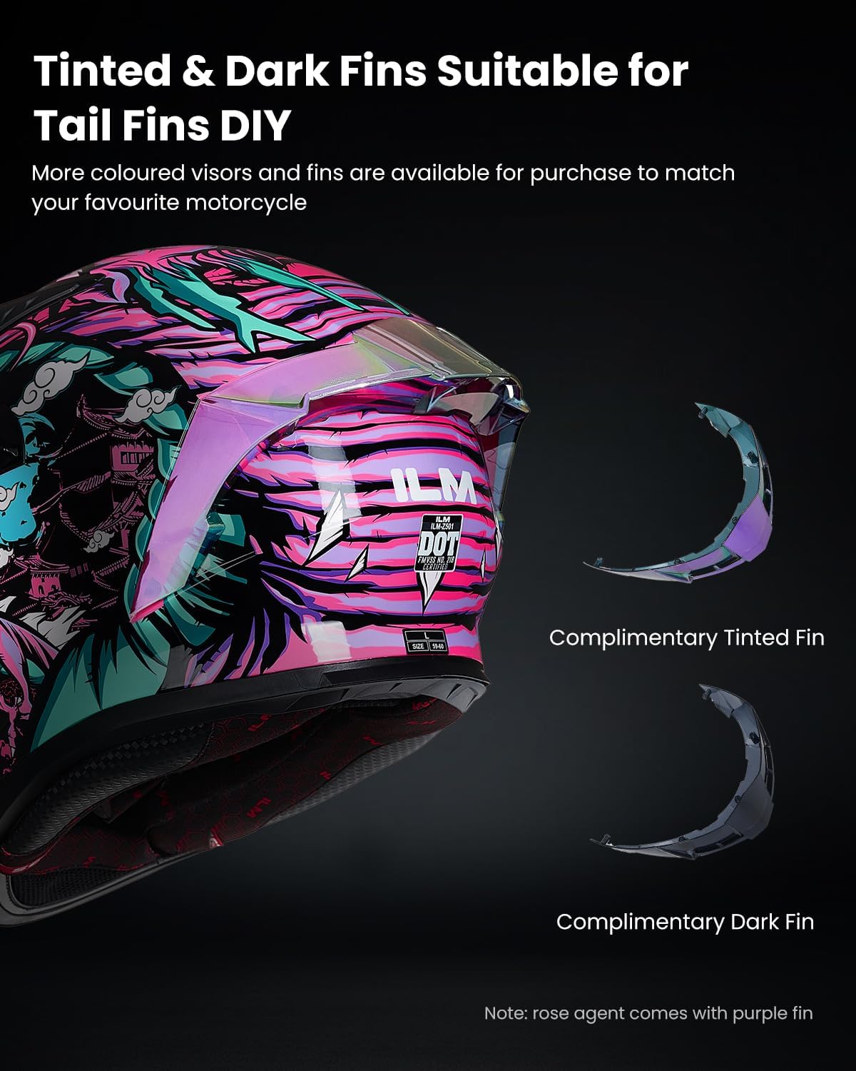 ILM Casco de motocicleta de cara completa con Pinlock compatible con viseras y aletas transparentes y tintadas, casco de motocross para bicicleta de