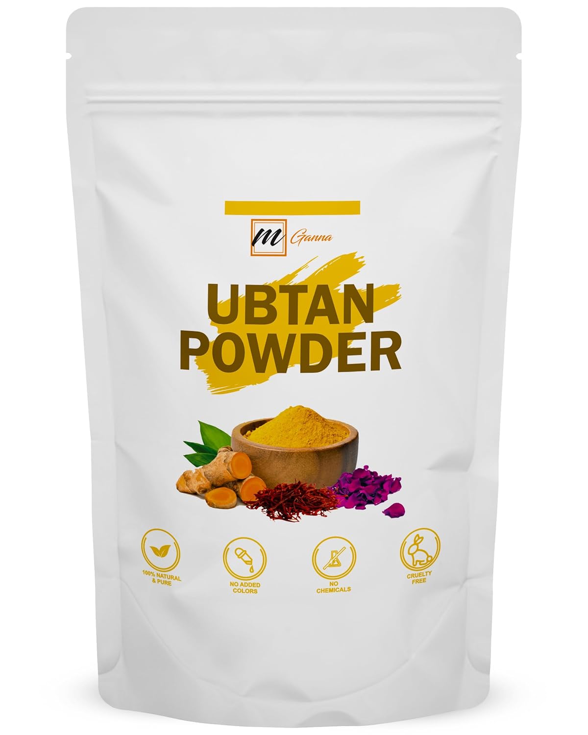 Paquete facial Ubtan 100% natural en polvo y máscara facial para una piel suave y brillante sin manchas de 0.5 libras  227 GMS