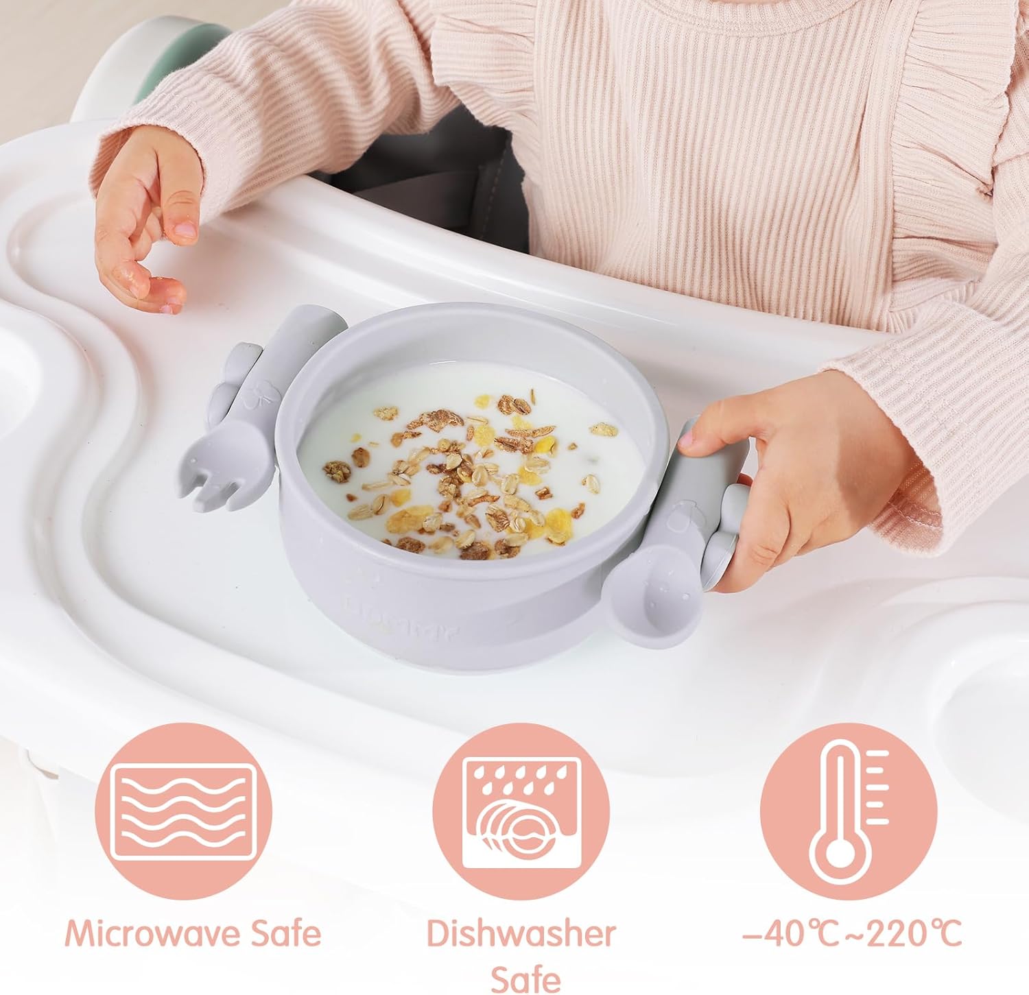 Dommy Juego de alimentación para bebés de mariposacuenco de succión con cuchara y tenedor  Suministros de alimentación  Suministros de destete LED