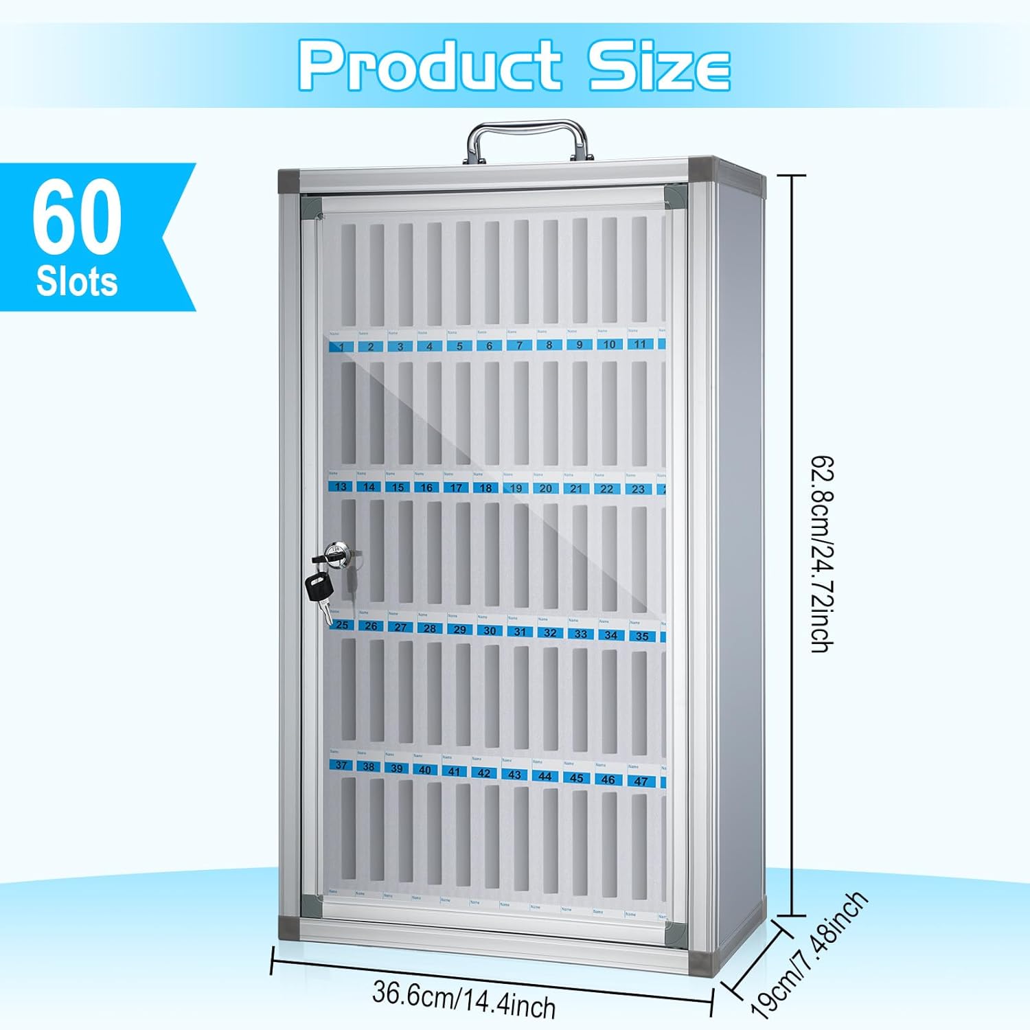 Amylove Armario para teléfono celular, armario de aleación de aluminio, caja de almacenamiento para teléfonos celulares montada en la pared, armario