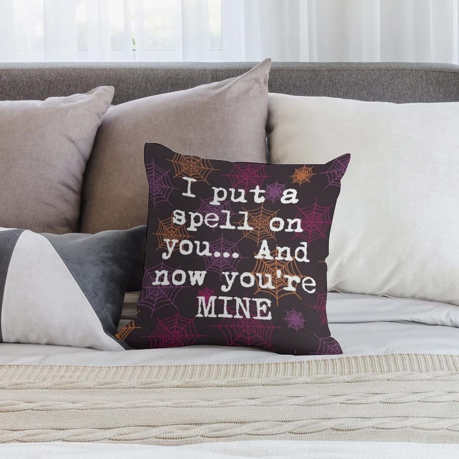 Fundas de almohada de película clásica de terror de 18 x 18 pulgadas, fundas de almohada decorativas de Halloween para decoración de fiesta temática