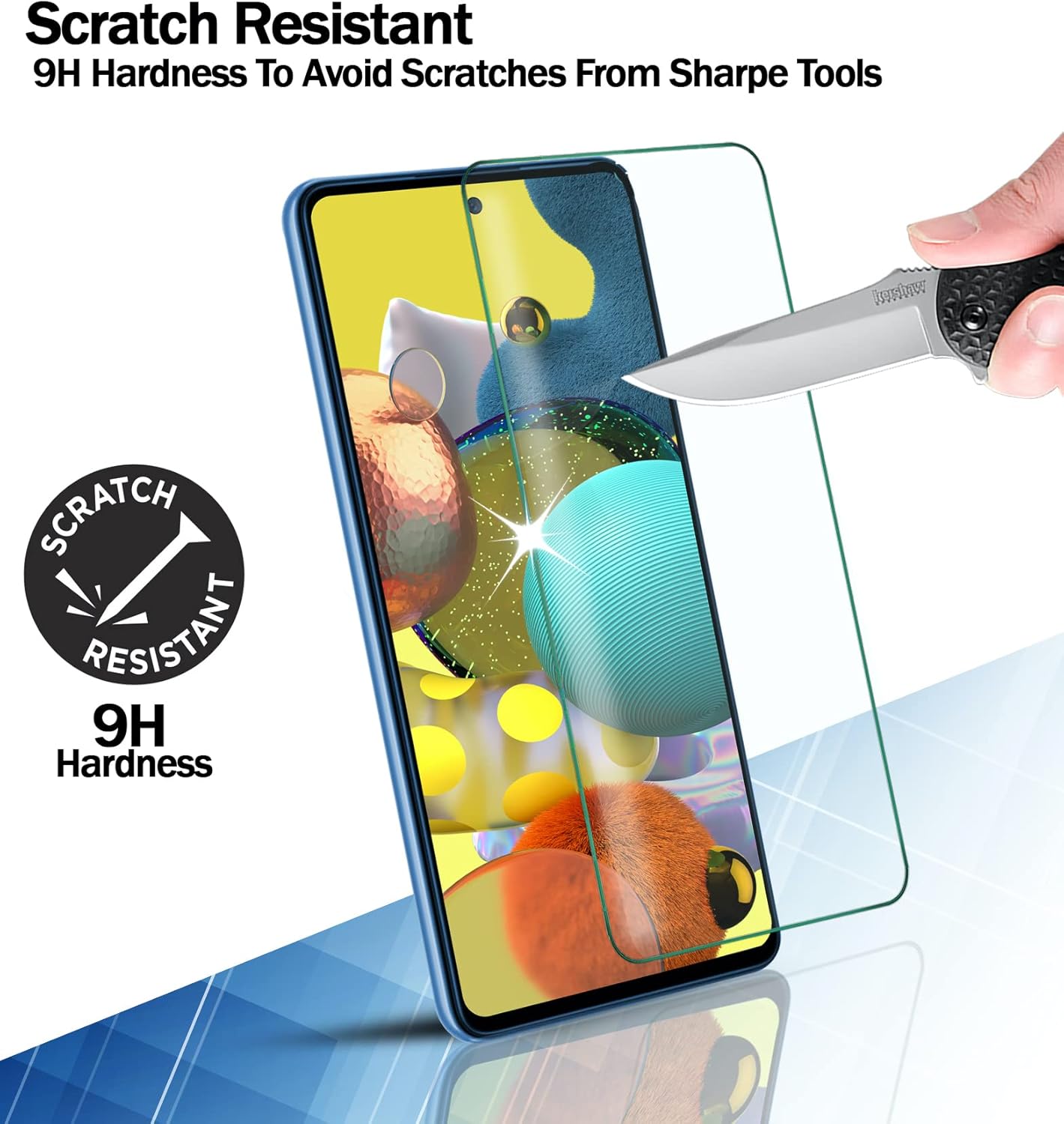 (4 unidades diseñadas para Samsung Galaxy A53 5G  A52  A52 5G  A51  A51 5G  A51 5G UW, protector de pantalla de película de vidrio templado, 0.013