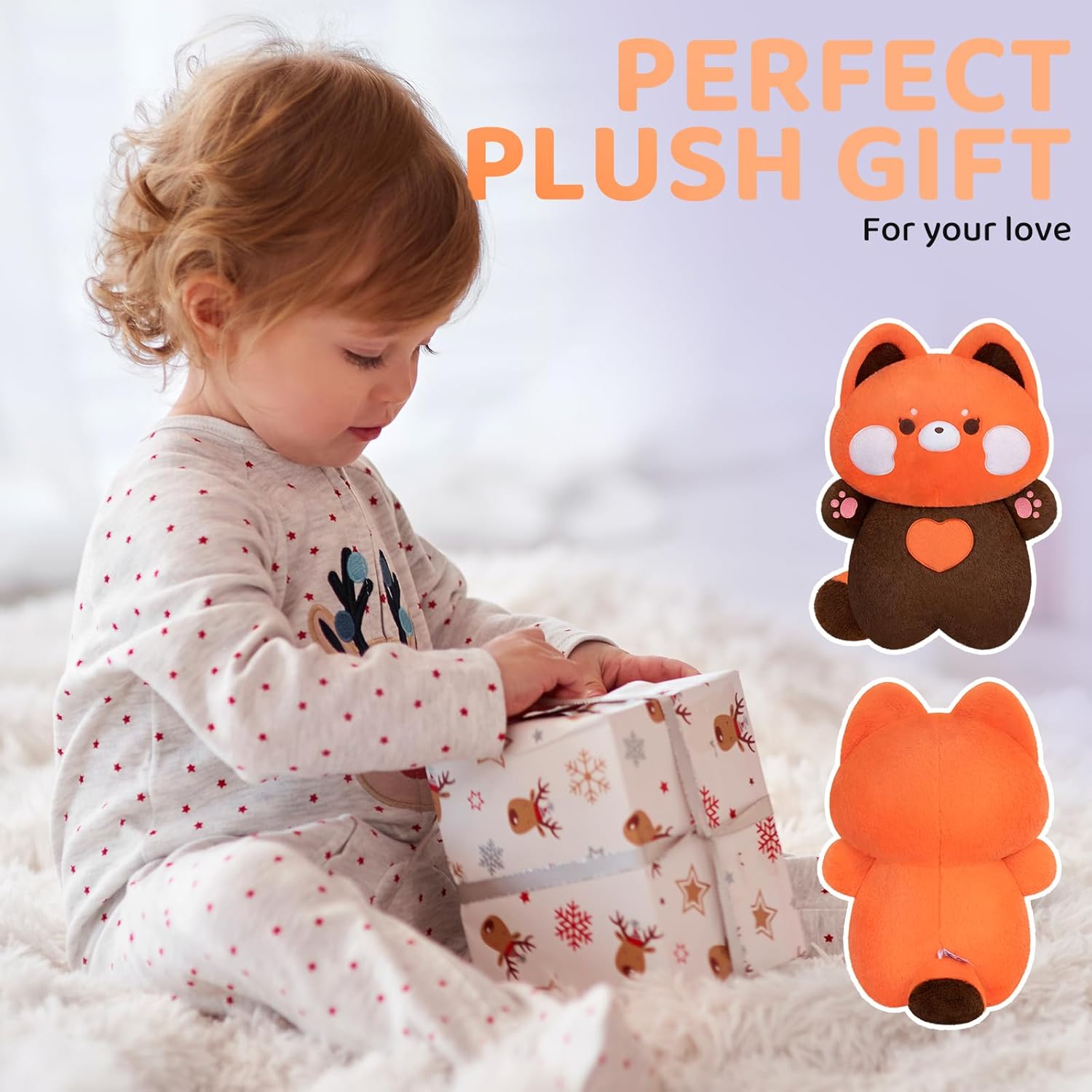 Juguetes de peluche de panda rojo, muñeca blanda kawaii, almohada de peluche de panda rojo, decoración del hogar, almohada de felpa para niñas (18
