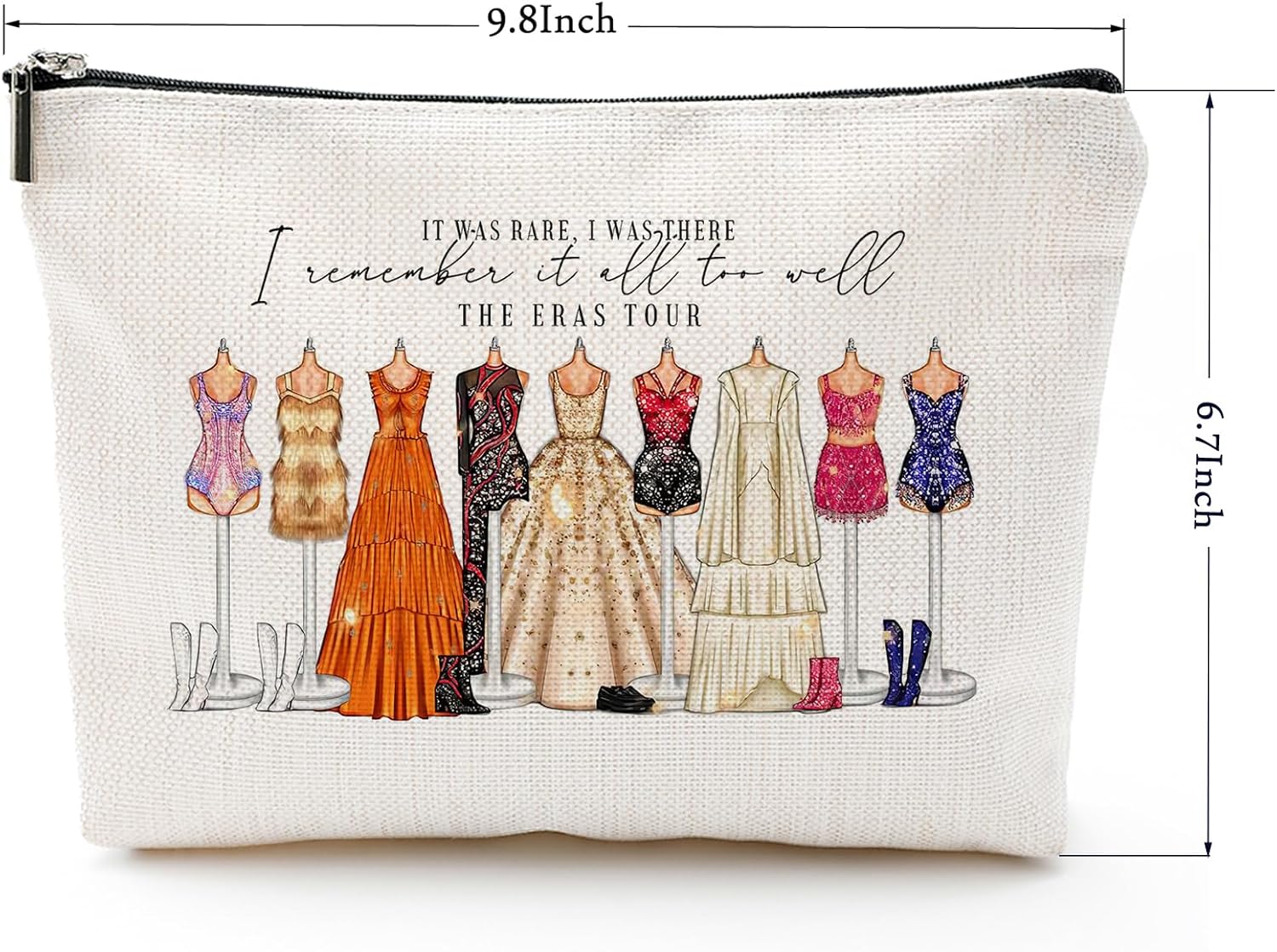 QualityLife The Eras – Bolsa de maquillaje para cantante, para fanáticos de Taylor, regalos de cumpleaños para mujeres y niñas, Blanco, Todo