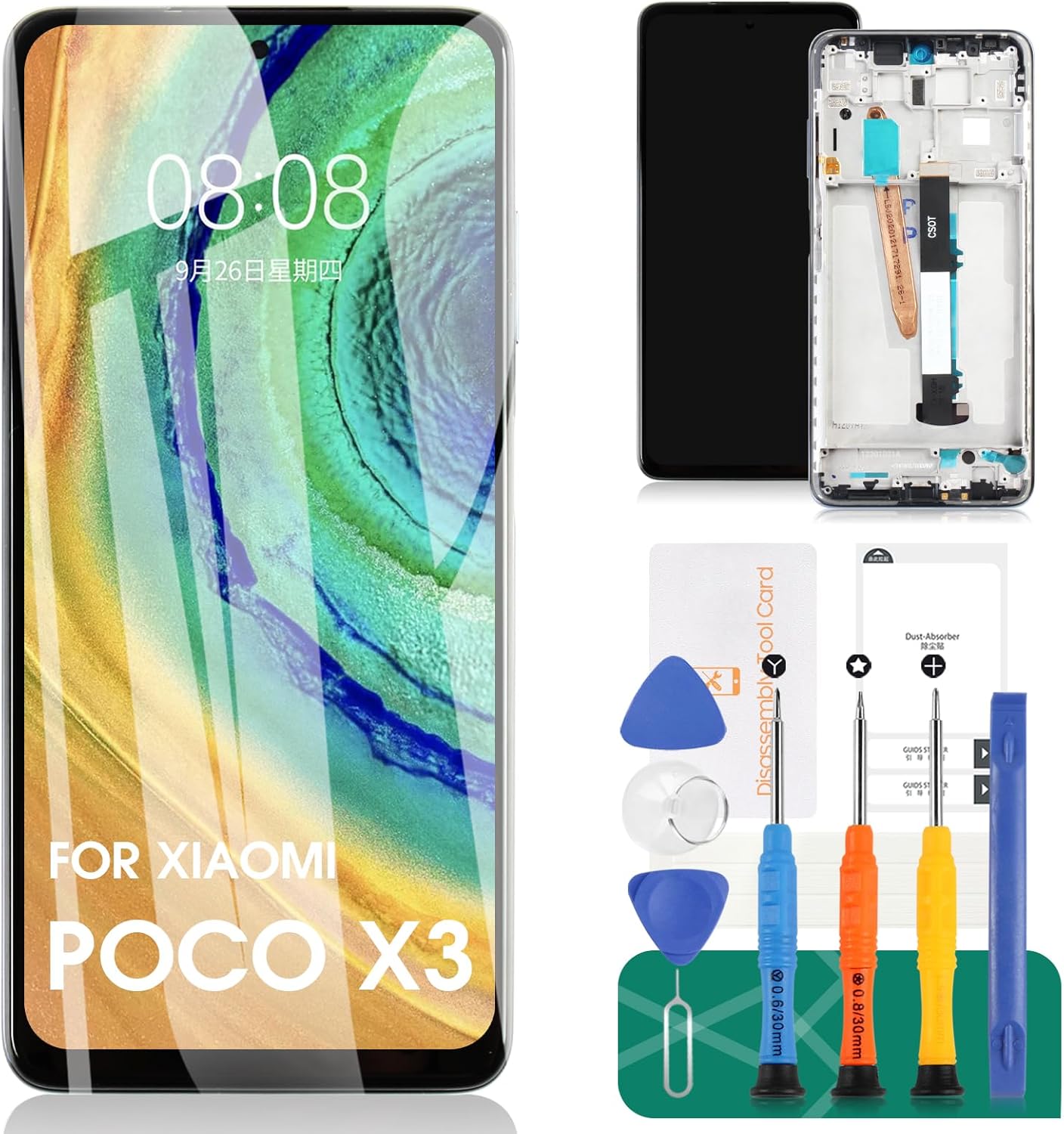 Para Xiaomi Poco X3 Reemplazo de pantalla LCD para Xiaomi Poco X3 NFC Reemplazo de pantalla para Xiaomi Poco X3 Pro reemplazo de la Asamblea del