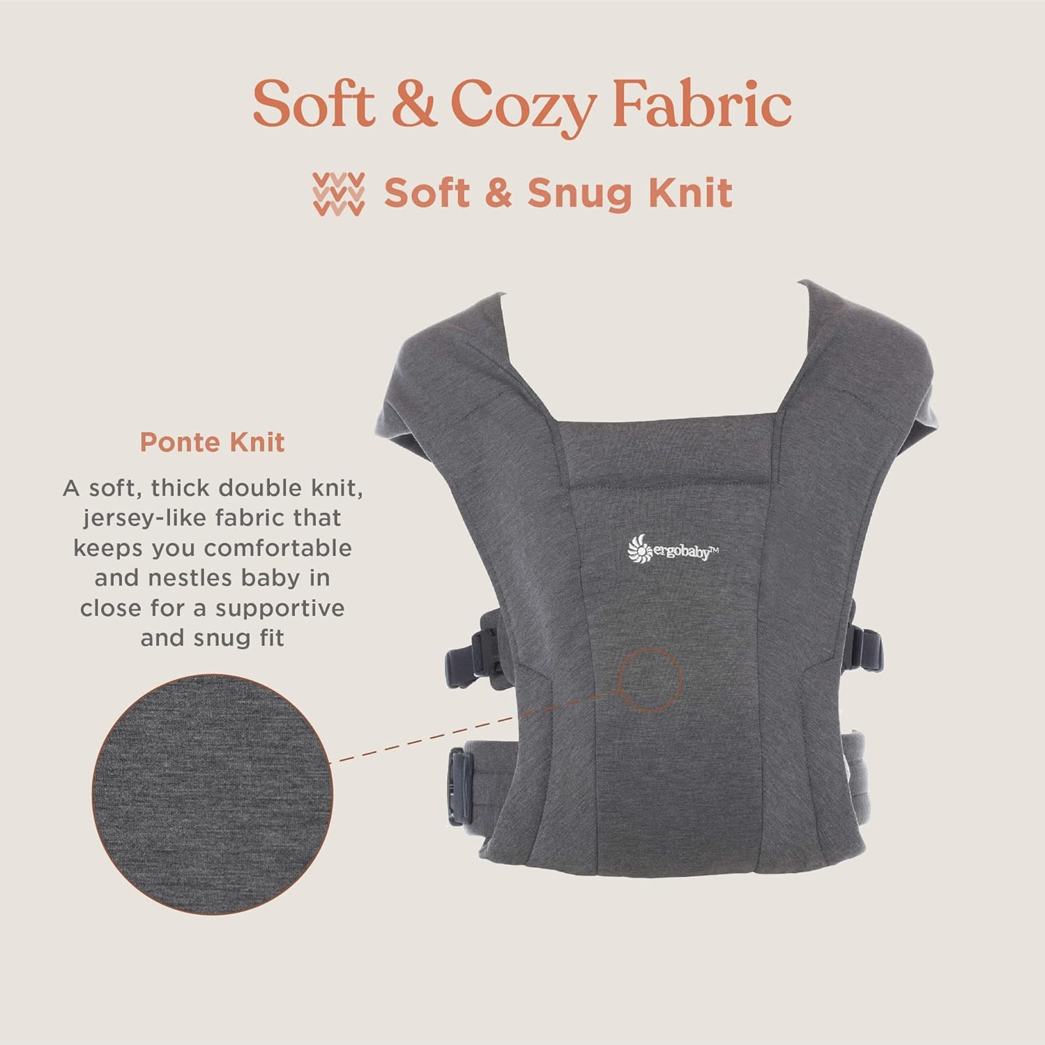 Ergobaby Embrace – Portabebés acogedor para recién nacidos (3.2-11.3 kilogramos), gris jaspeado