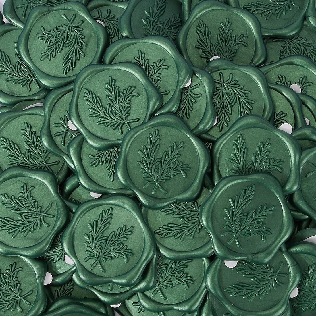 Calcomanías adhesivas de cera de romero verde, sellos de sobre para invitación de boda, tarjetas de agradecimiento, envoltura de regalos y bolsas,