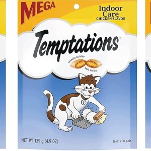 Temptation Indoor Care, Mega (paquete de 3) sabor a pollo para gatos, 4.9 onzas, cuidado interior Temptation Indoor Care, Mega (paquete de 3) sabor a pollo para gatos, 4.9 onzas, cuidado interior