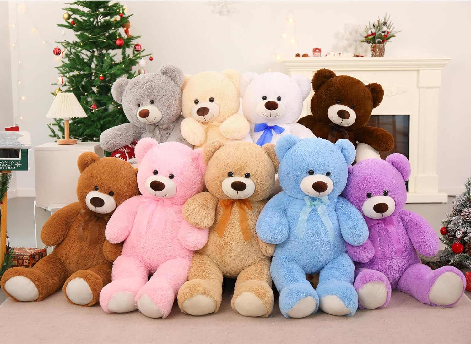 CYBIL HOME – Oso de peluche gigante para novias y niños, 35 pulgadas, (color morado).