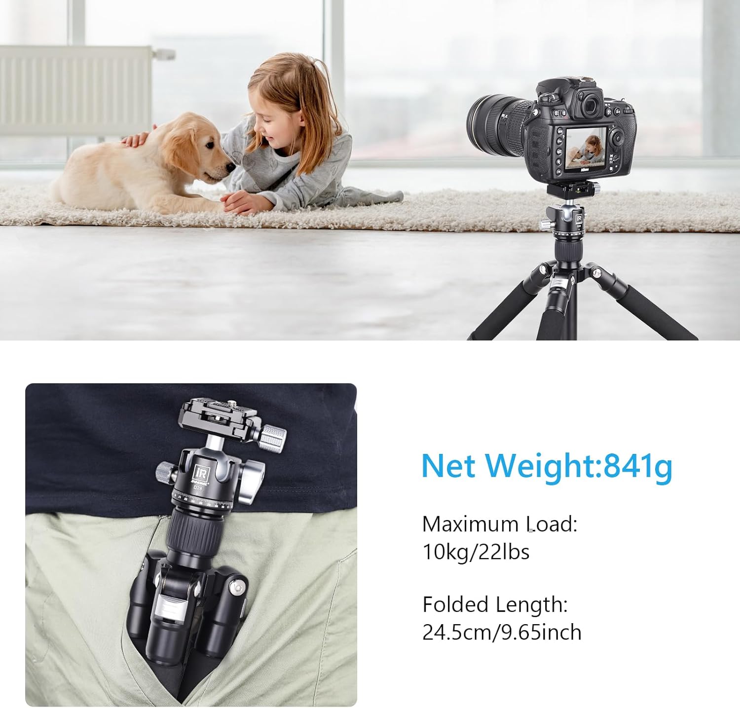 Mini trípode con cabeza de bola de perfil bajo de 360 grados, trípode de aluminio para cámara de viaje, trípode portátil de sobremesa, compatible