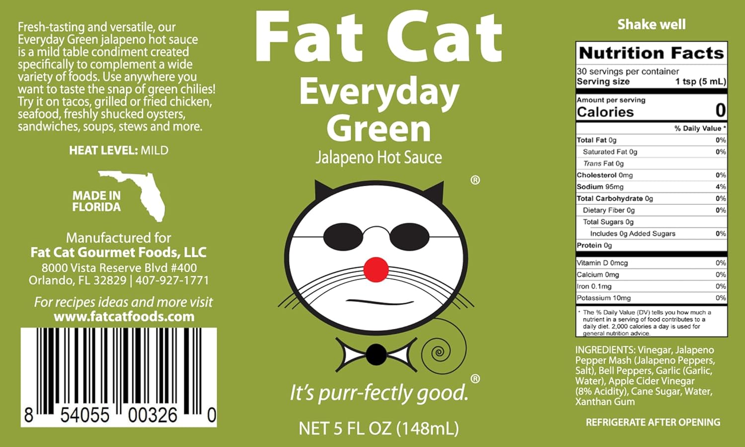 Fat Cat Gourmet – Salsa picante de pimienta verde jalapeño para uso diario  Todo natural  Sabrosa, fresca y versátil  Mejora los alimentos