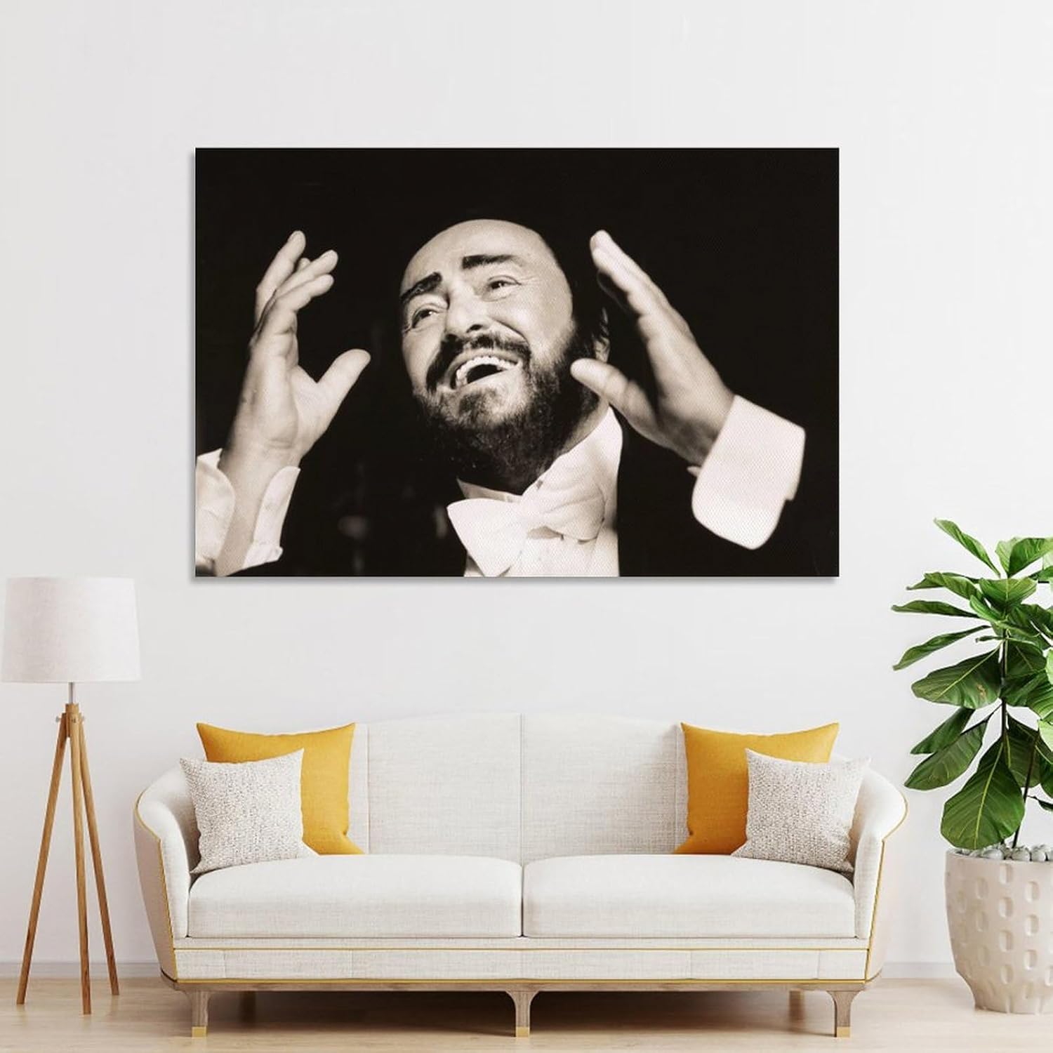 MAXIAN Luciano Pavarotti – Póster de arte tenor del mundo, 4 pinturas sobre lienzo, póster de arte de pared, impresión de desplazamiento, impresión