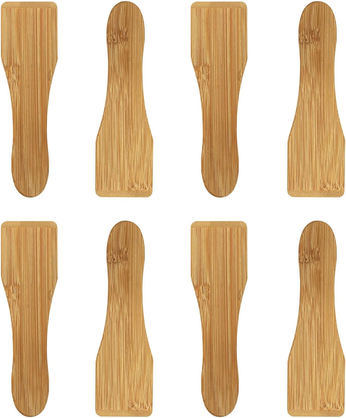 Espátulas de raclette raspadores de bambú natural, 8 piezas
