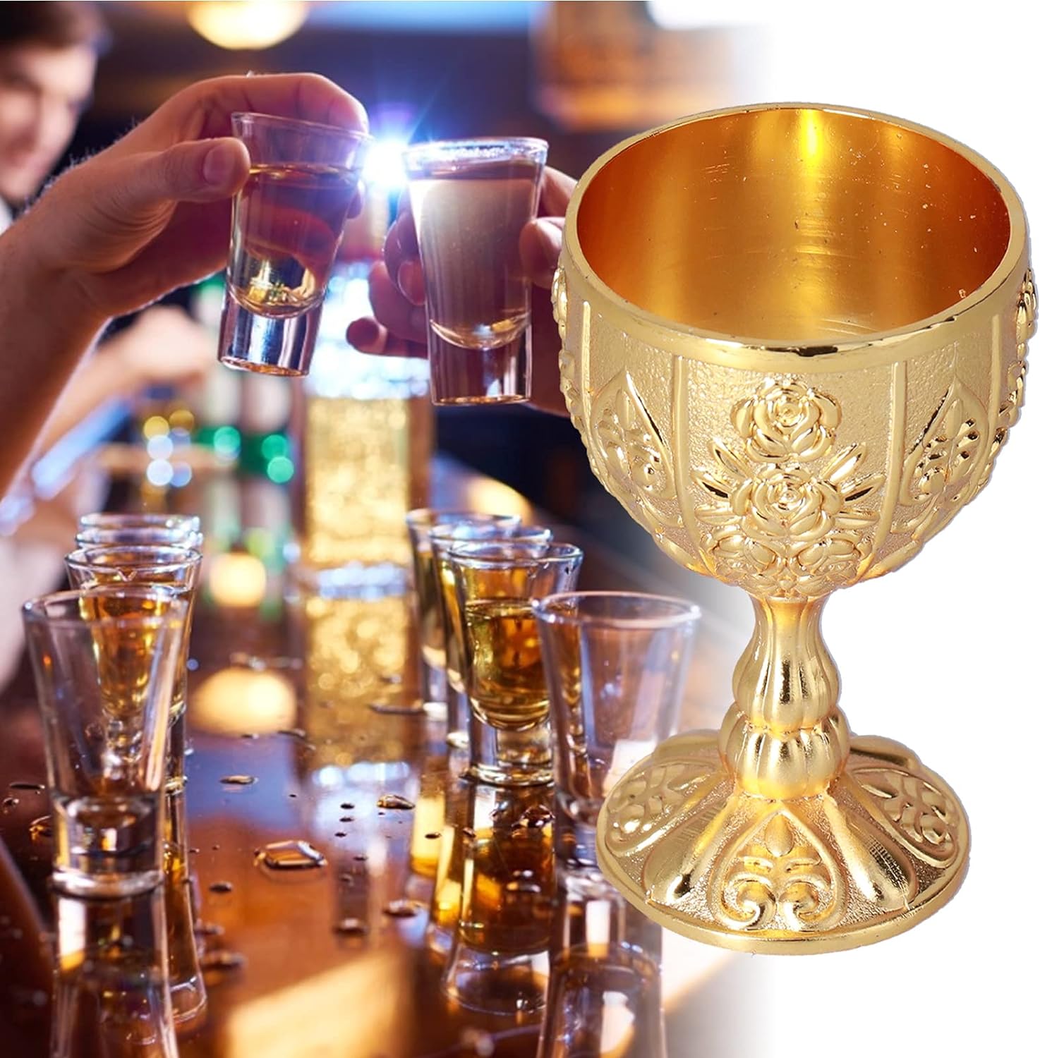 Copas de copa, 2 piezas de copa de vino con grabado dorado en relieve, adornos retro, copa de vino, copa de vino, regalo de fiesta, copas de regalo
