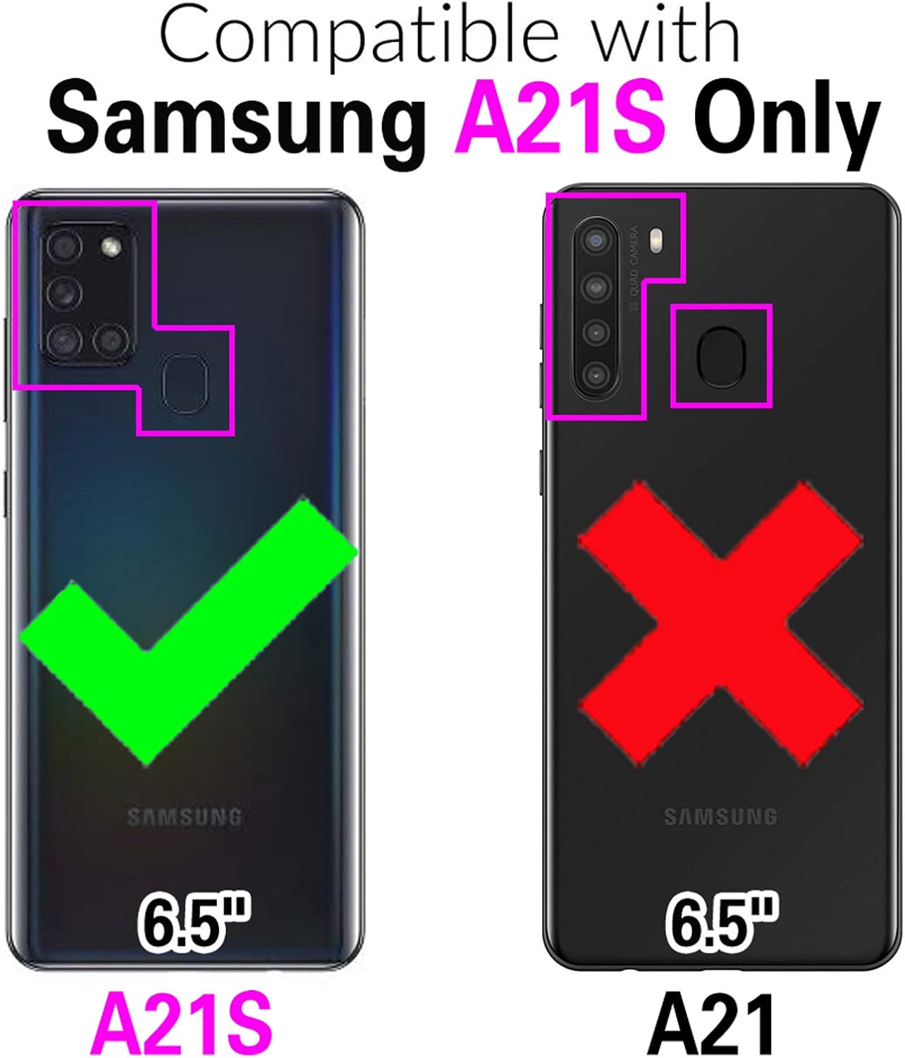 Funda para teléfono Samsung Galaxy A21S con protector de pantalla de vidrio templado y soporte, accesorios de protección híbrida dura, resistente,