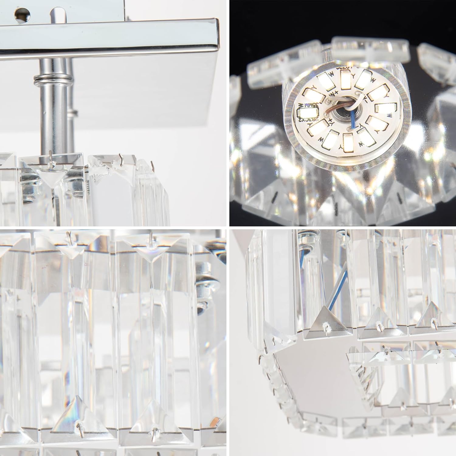 CLAIRDAI Lámparas de techo de cristal de montaje semiempotrado, modernas, regulables, lámparas de techo para pasillo, dormitorio, entrada, vestíbulo