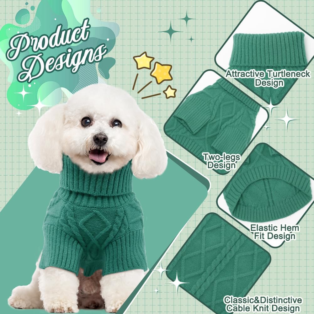 EMUST Suéter para perro pequeño, prendas de punto de cuello alto y suéteres cálidos para perros pequeños, ropa de invierno para perros pequeños y