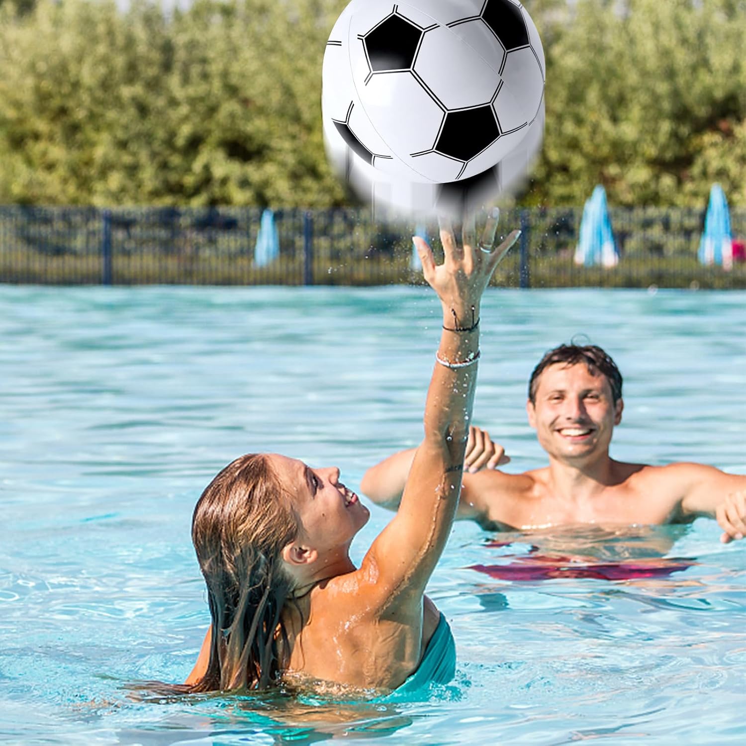 FUTUREPLUSX 8 pelotas de fútbol inflables, bolas inflables de 12 pulgadas para niños, pelotas de fútbol de playa para verano, piscina, juego de playa