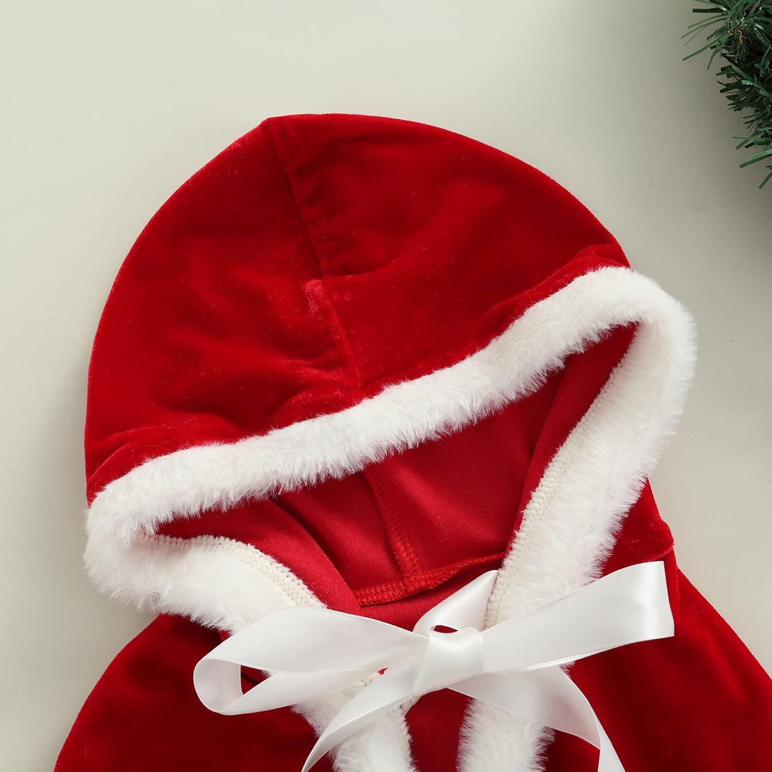 Yccutest Disfraz de capa de Navidad para bebé y niña, capa de terciopelo con capucha, disfraz de Papá Noel, disfraz de Navidad para niña pequeña